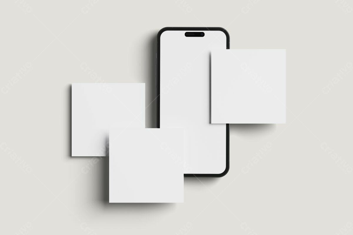 Mockup Cartões de Visita e Smartphone PSD Editável