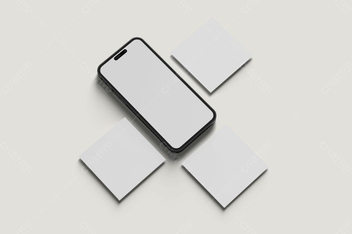 Mockup Smartphone e Cartões PSD Editável