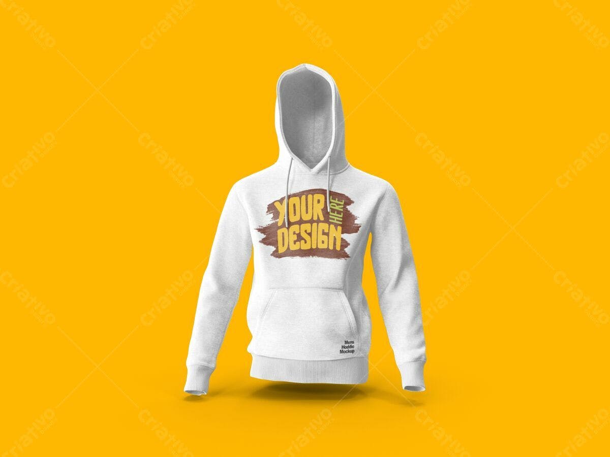 Mockup de Moletom com Capuz Branco PSD Editável
