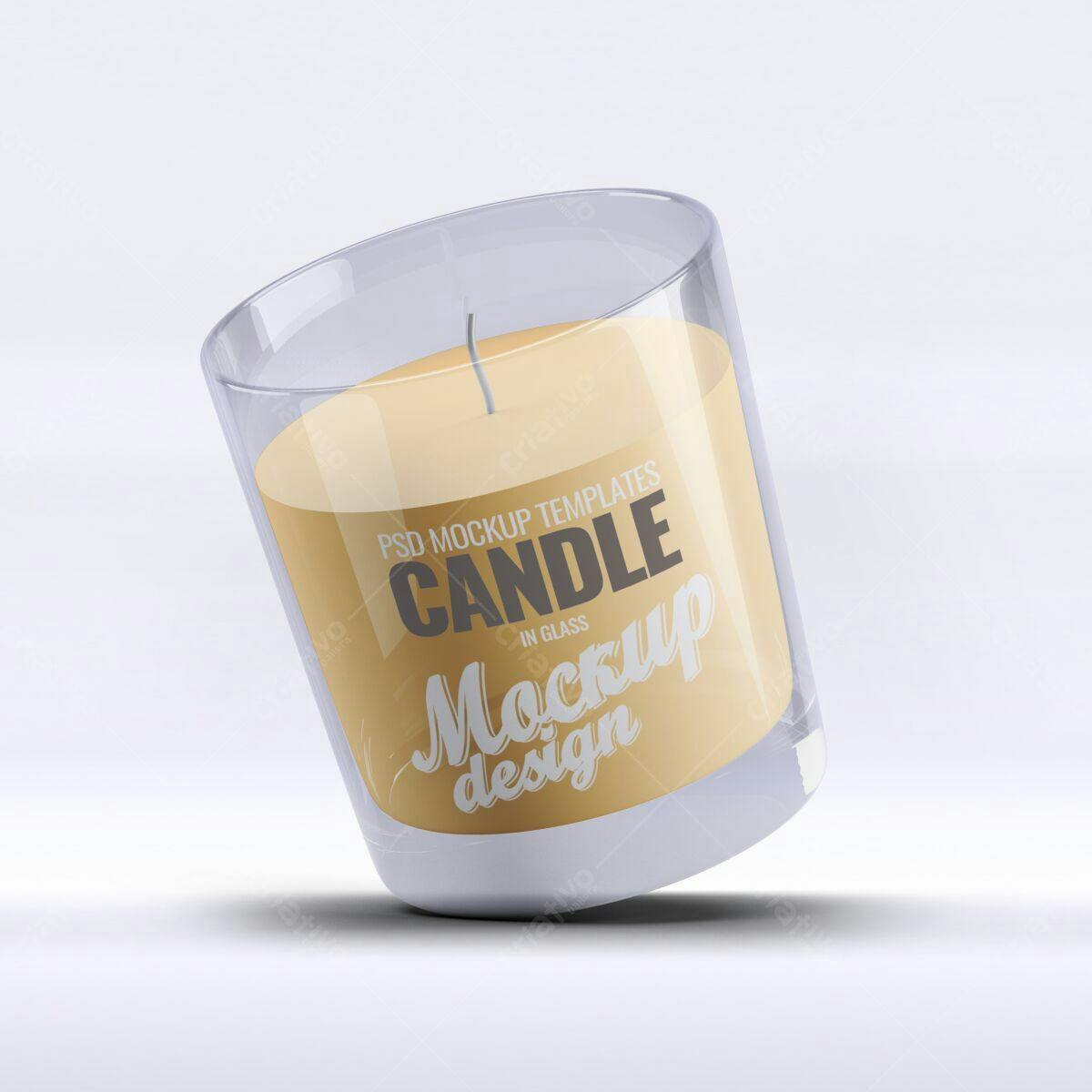 Mockup Vela em Vidro PSD Editável