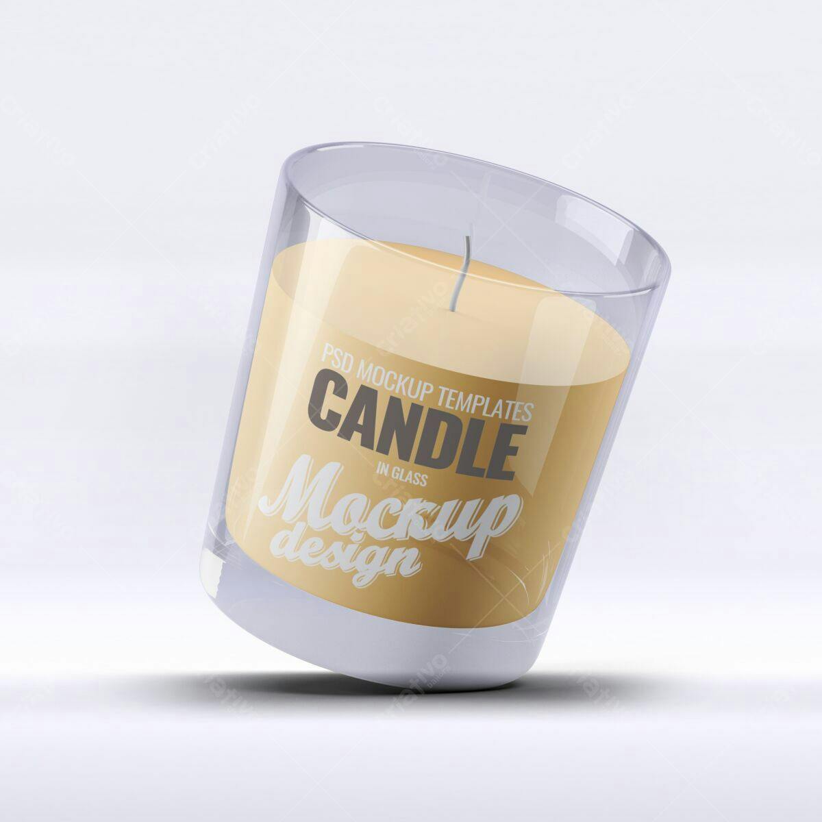 Mockup Vela em Vidro PSD Editável