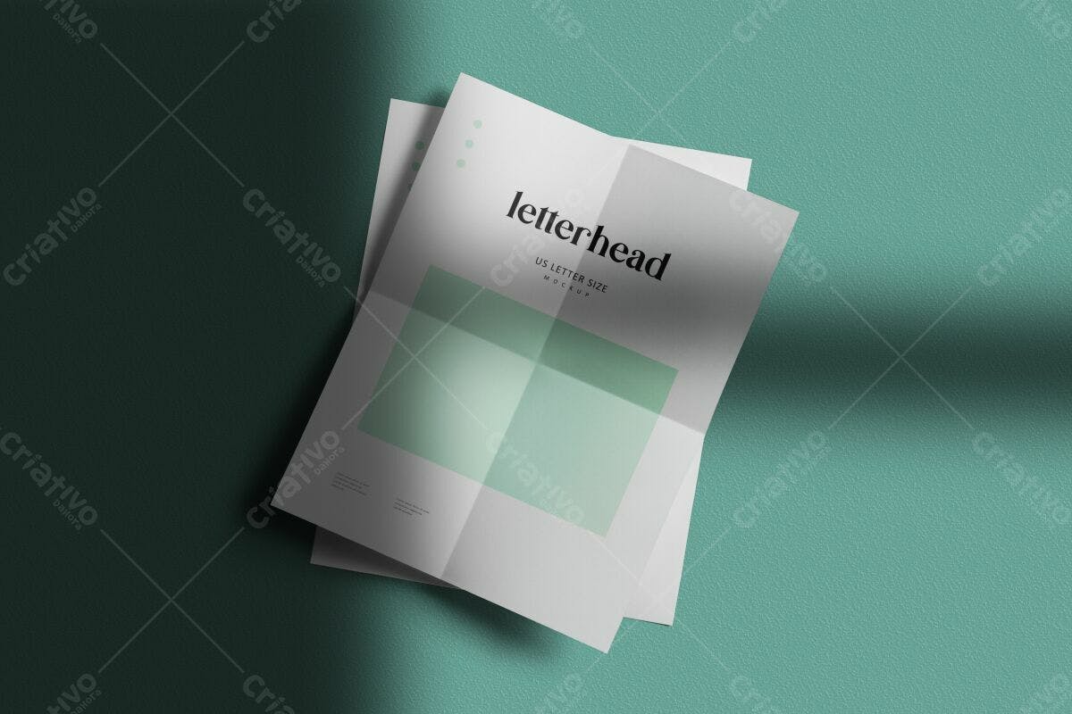 Papel Timbrado Minimalista Verde Água PSD Editável
