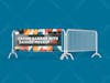 Premium psd mockup of barrier banner.