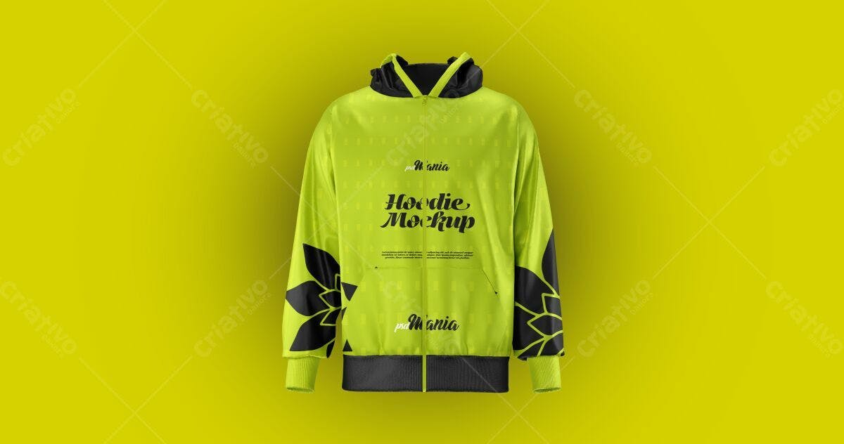 Mockup de Moletom Verde Limão PSD Editável