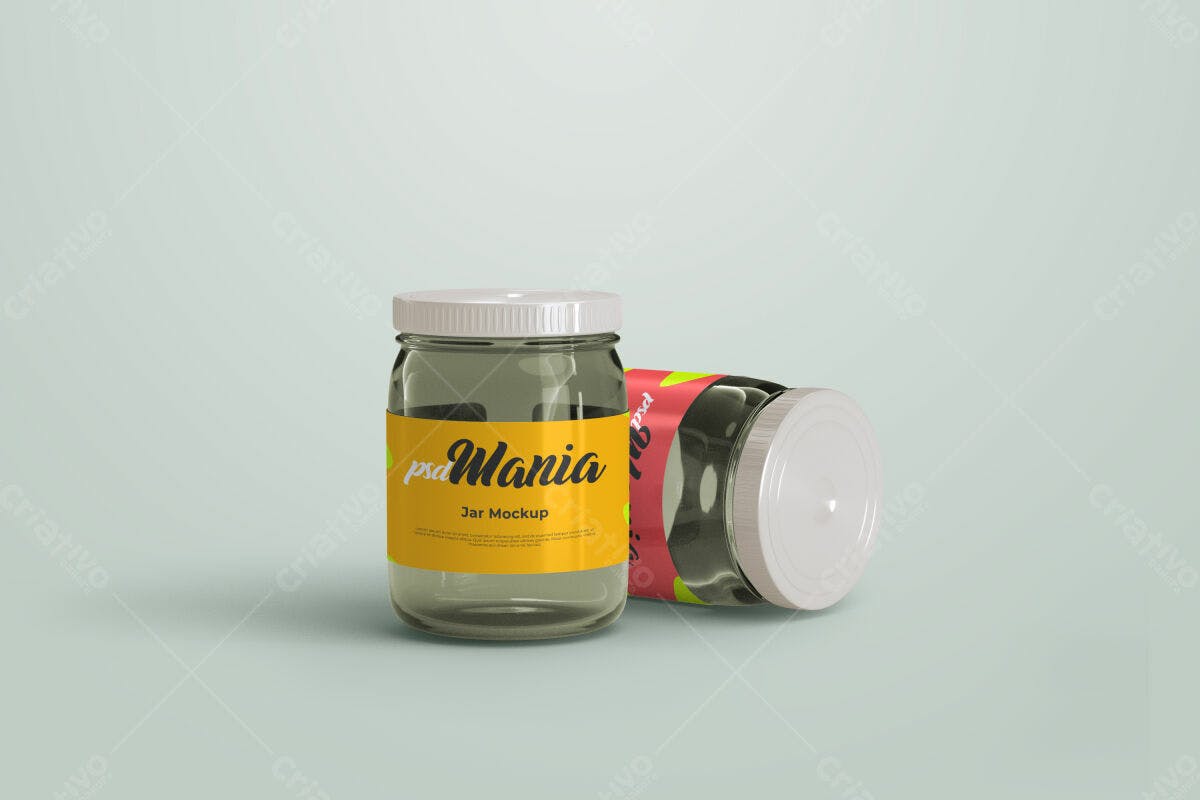 Mockup de Pote de Vidro para Conservas PSD Editável