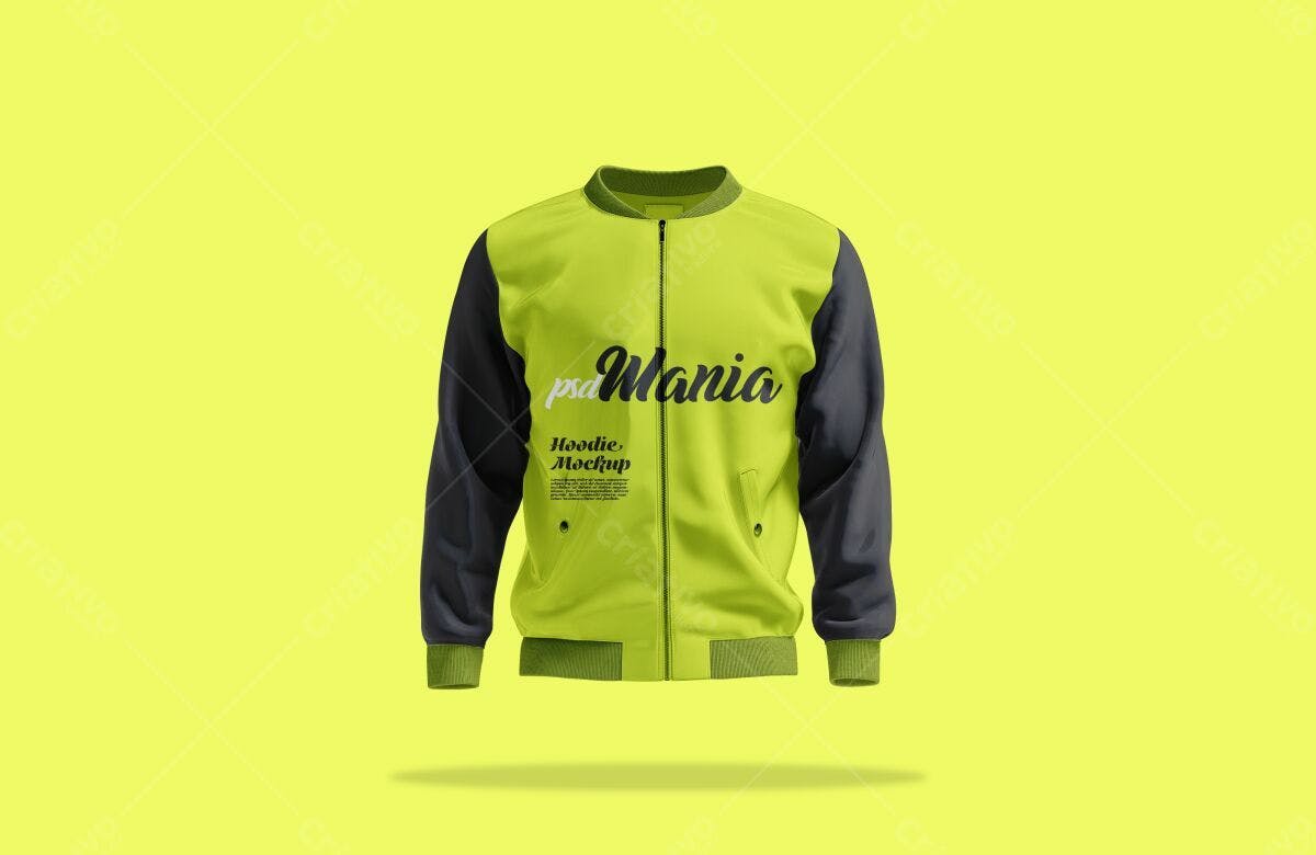 Jaqueta com Capuz PSD Editável para Mockup de Roupas
