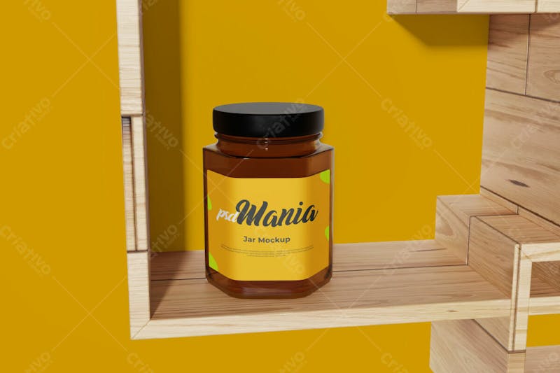 Maquete de pote realista de mel