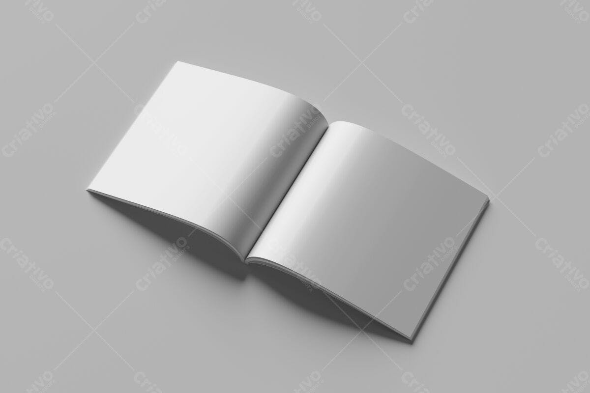 Brochura Quadrada em Branco PSD Editável