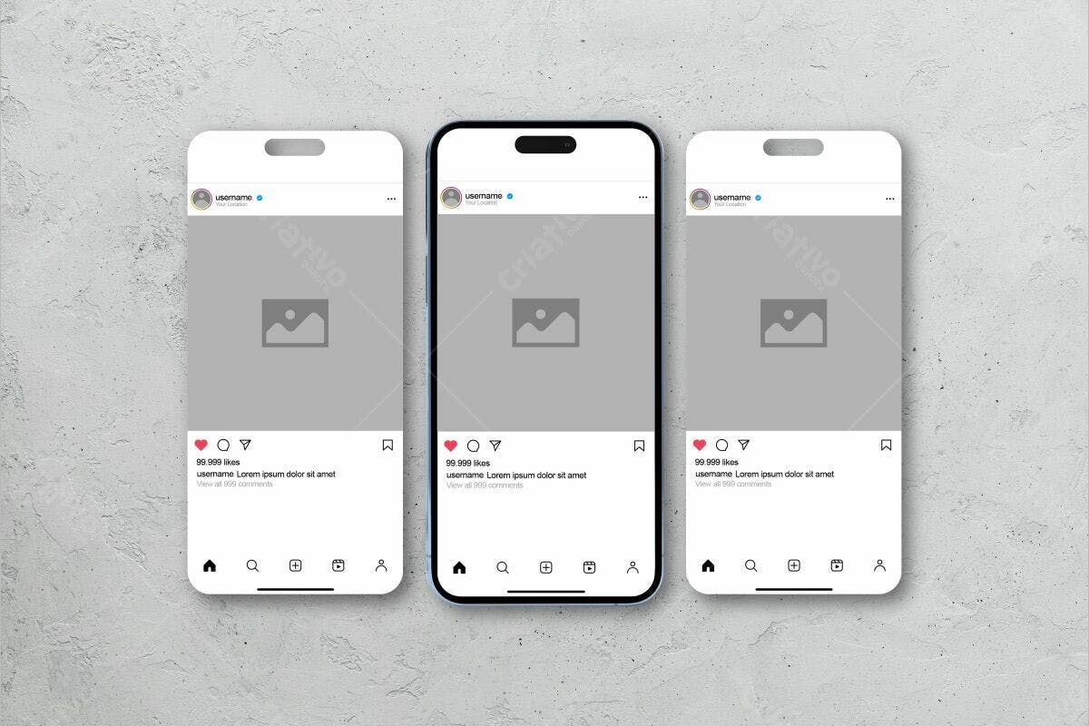 Mockup Instagram Post PSD Editável