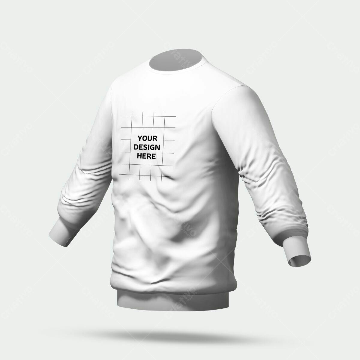 Mockup Camiseta Manga Longa Branca PSD Editável