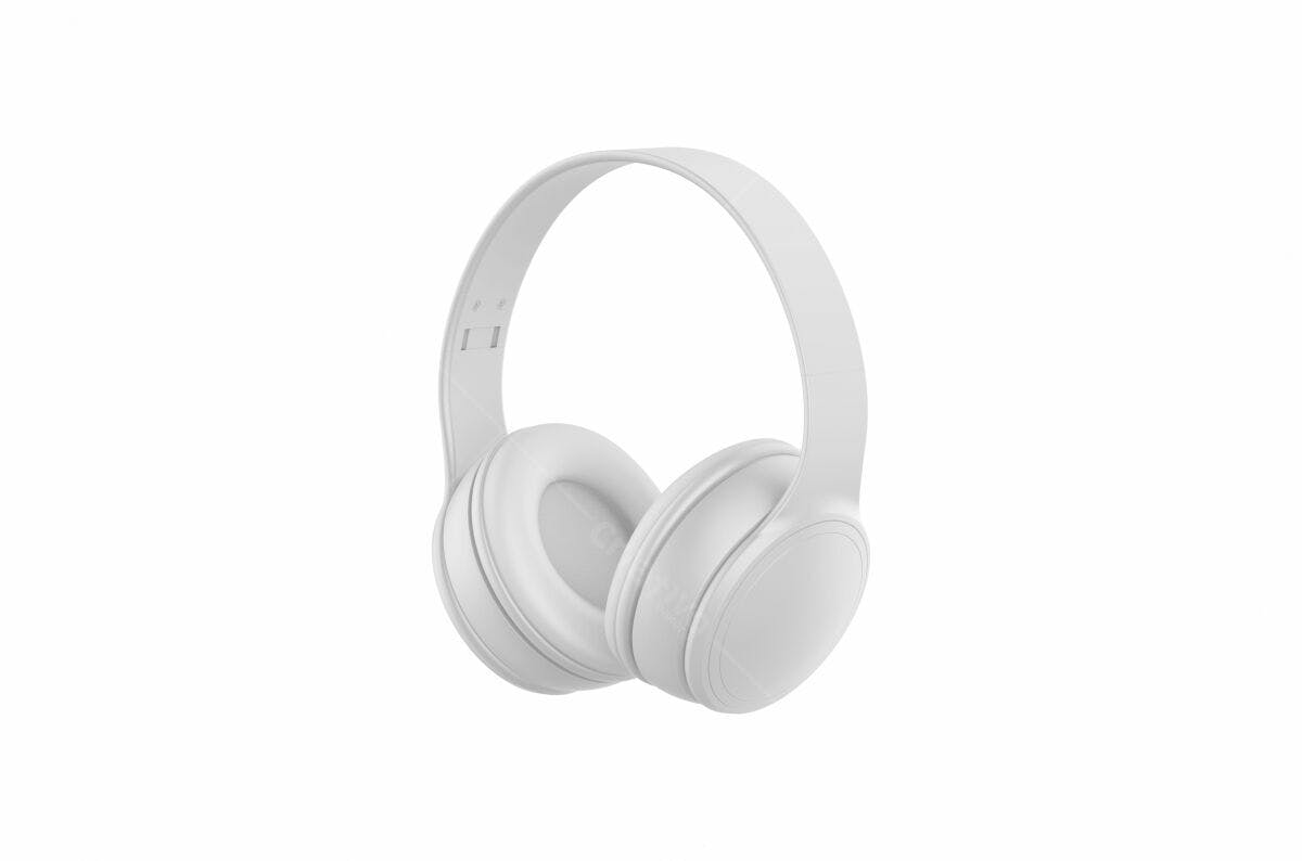 Mockup de Fones de Ouvido Brancos PSD Editável