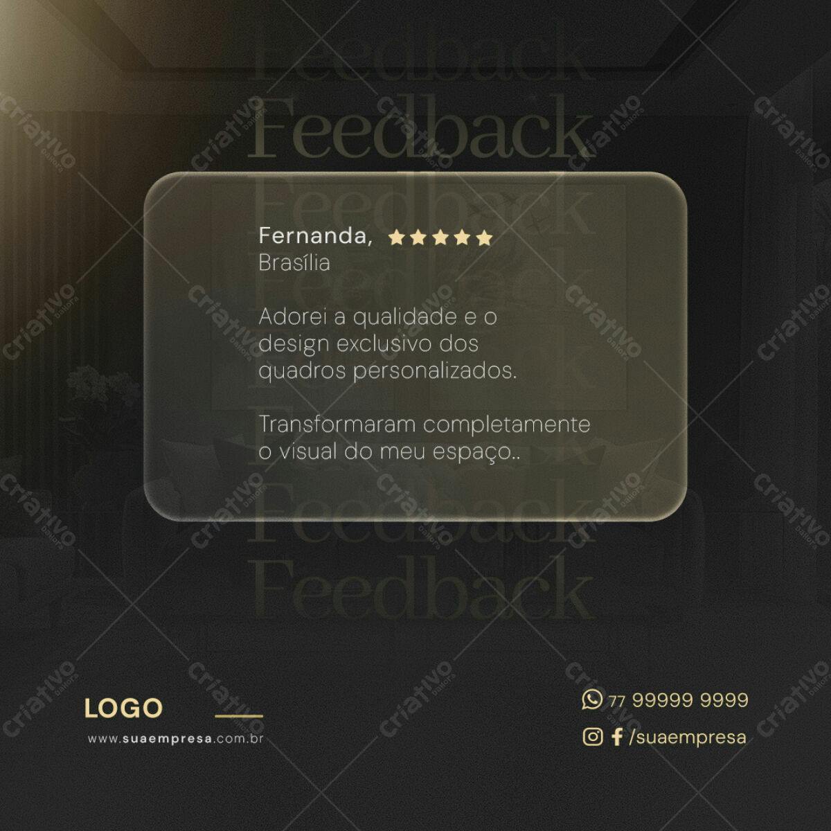 Post de Feedback para Redes Sociais PSD Editável