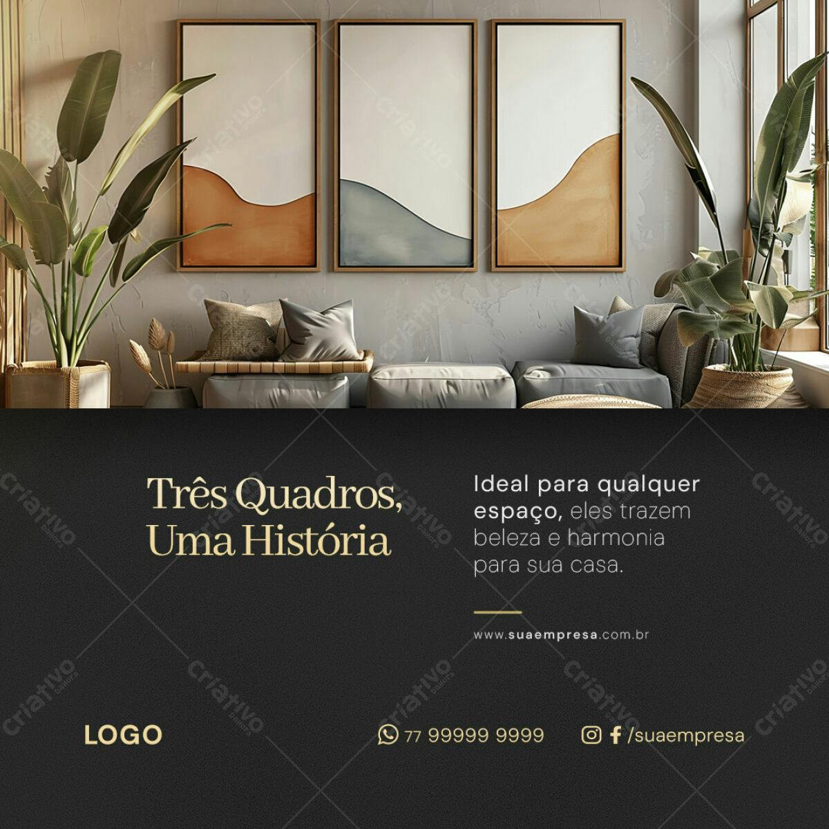 Arte para Decoração de Casa PSD Editável