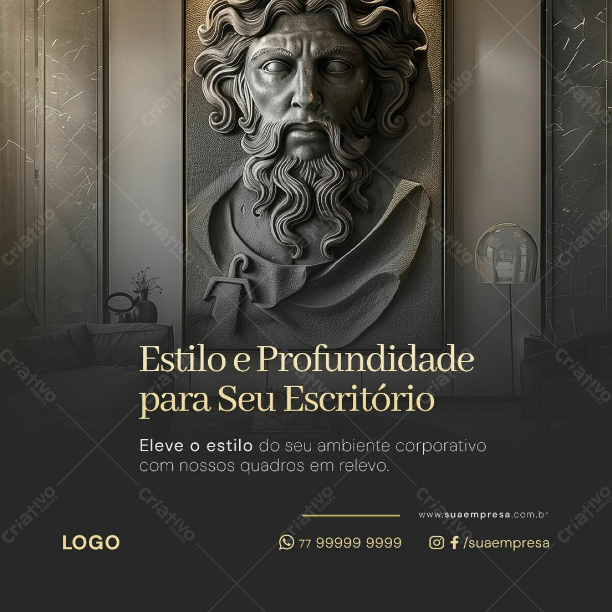 Quadro para Escritório Moderno PSD Editável
