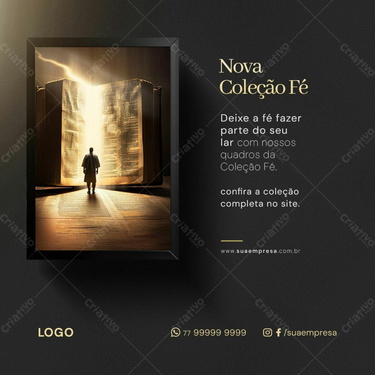 Quadro Coleção Fé PSD Editável