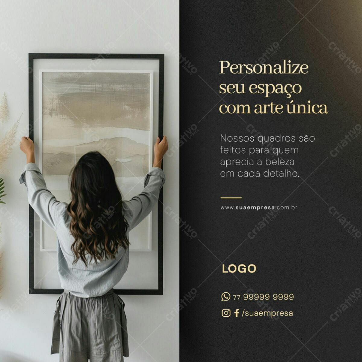 Post para Instagram com Moldura PSD Editável
