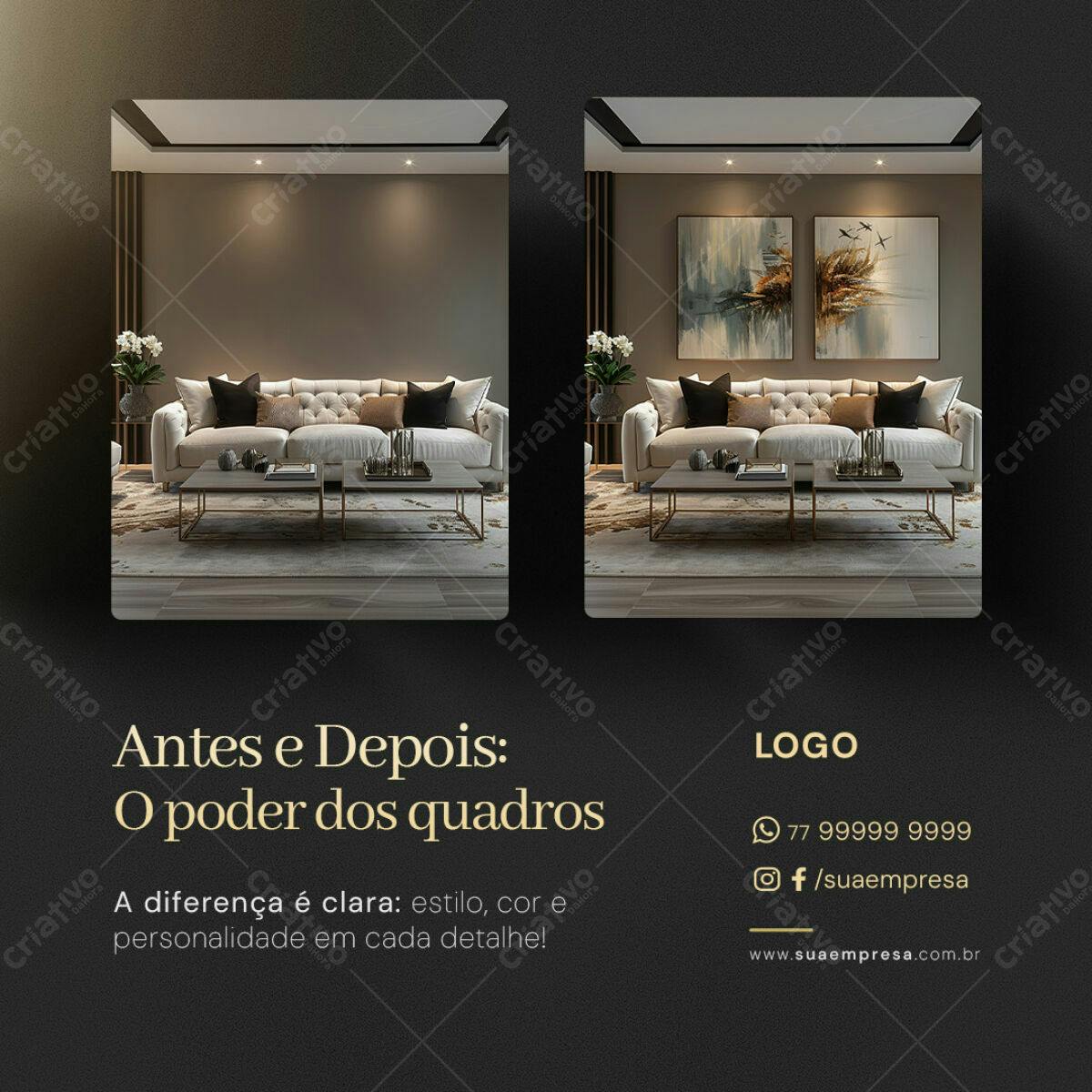 PSD para Design de Interiores Antes e Depois PSD Editável