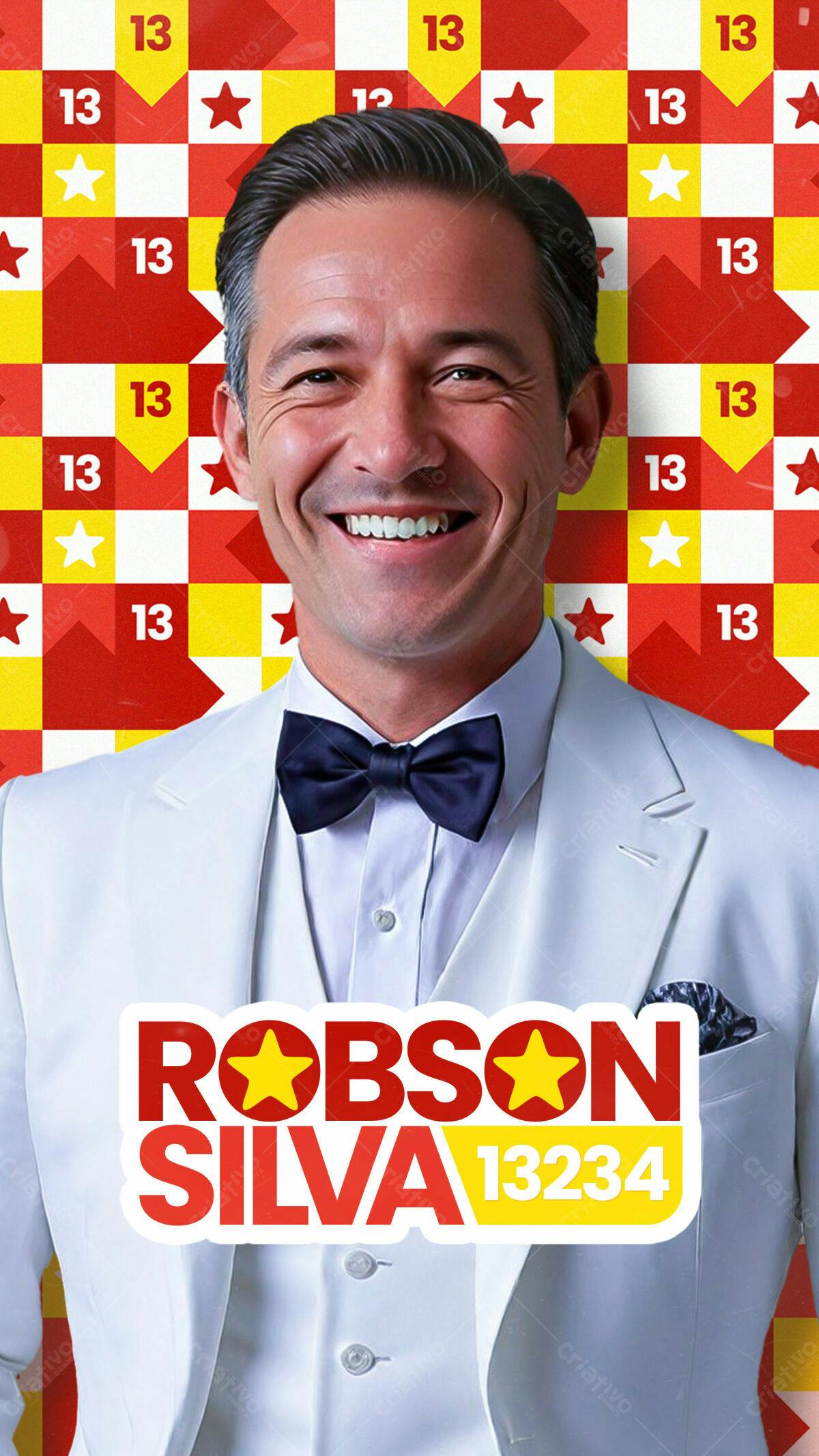 Flyer para Apresentação Robson Silva PSD Editável