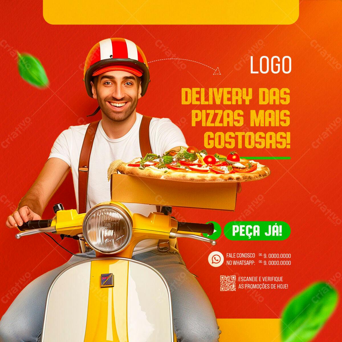 Flyer Entrega de Pizza PSD Editável