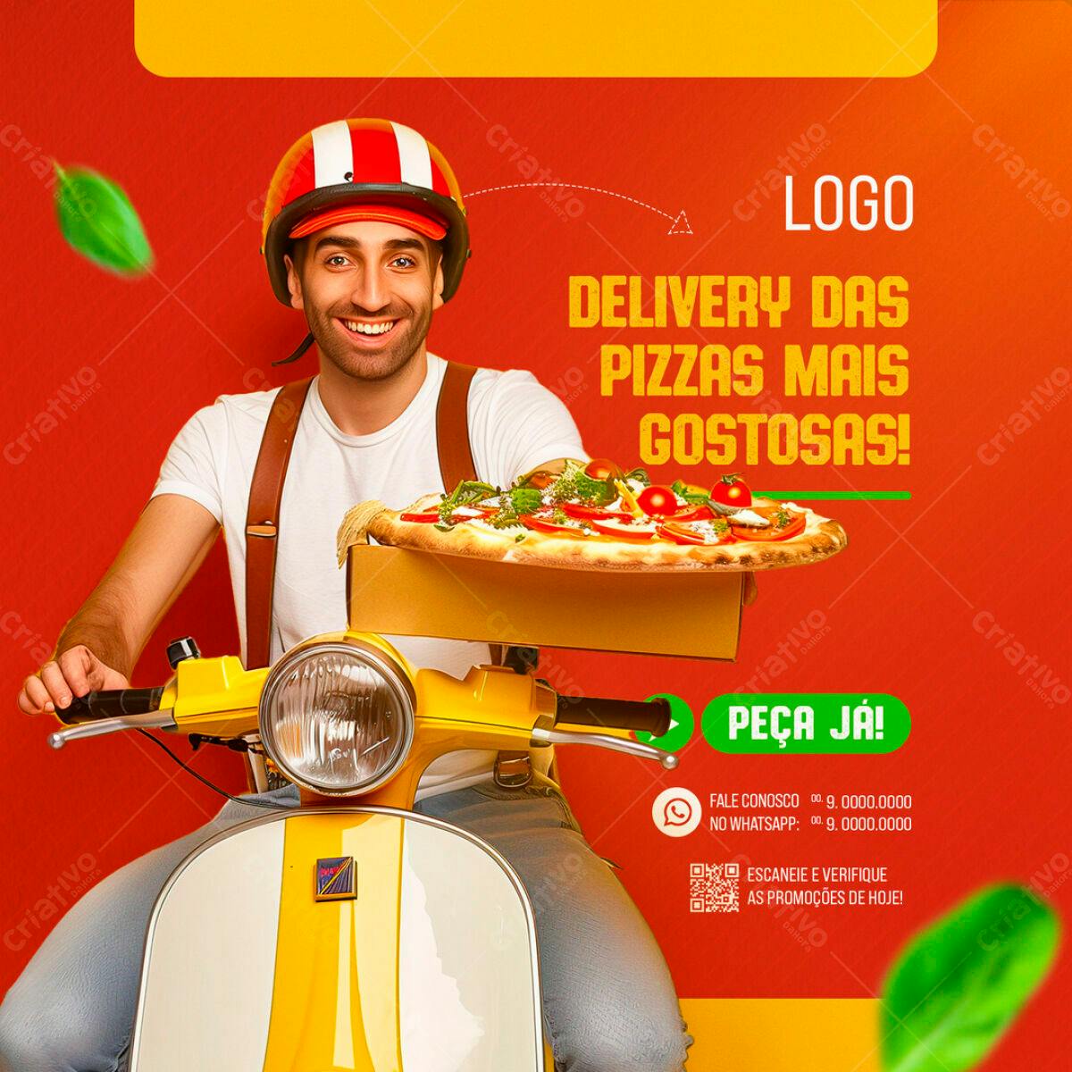 Flyer Delivery de Pizza PSD Editável