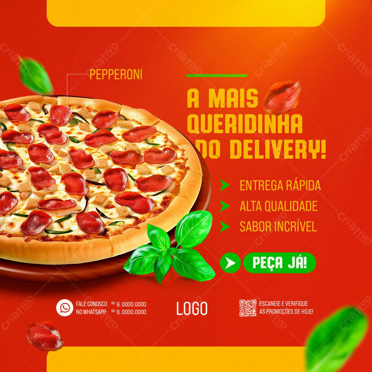 Flyer Pizza Delivery PSD Editável