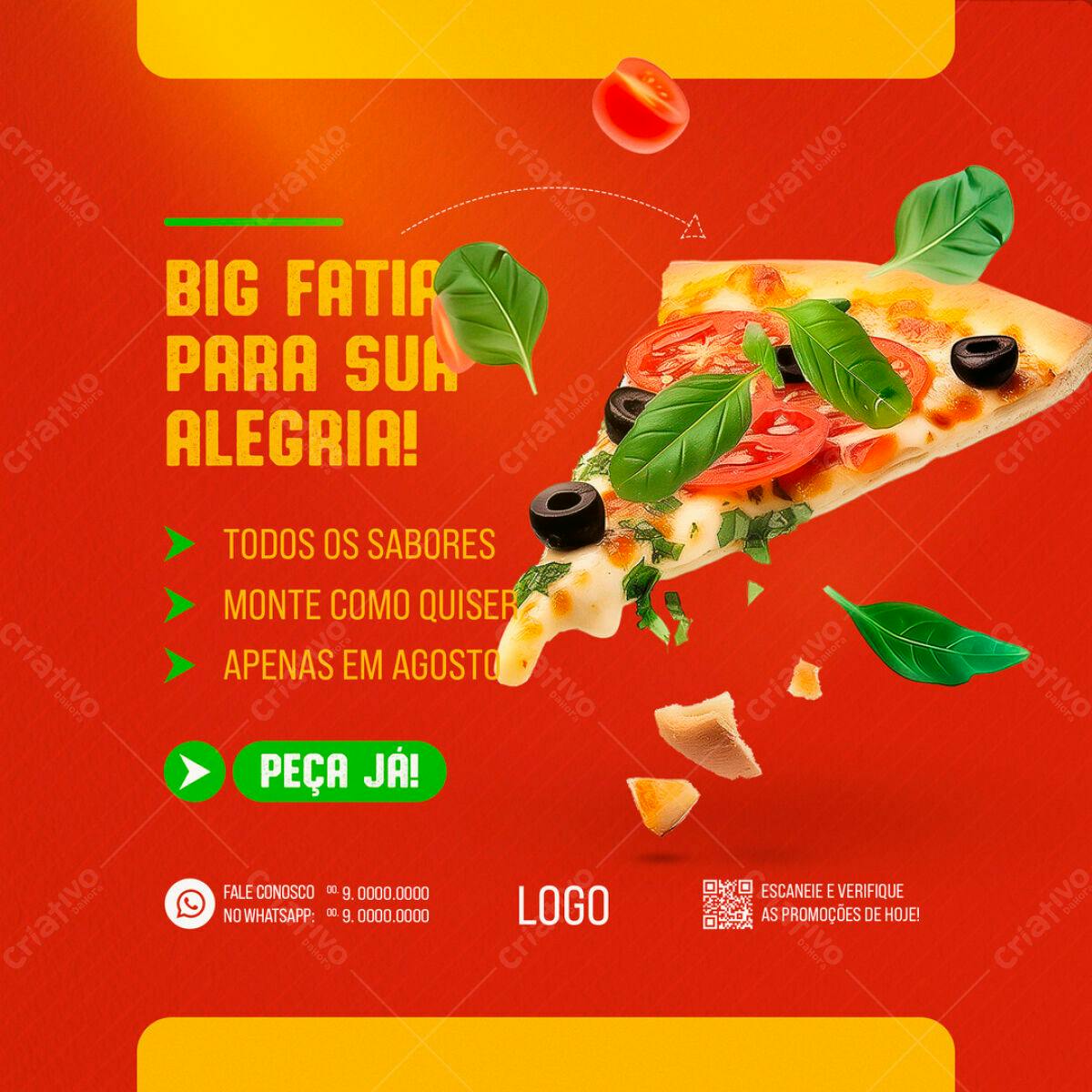 Flyer Pizza Agosto PSD Editável