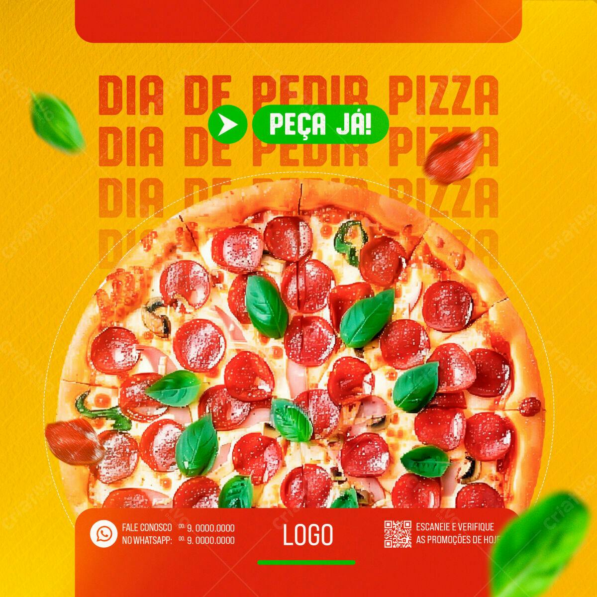 Postagem Dia de Pizza PSD Editável