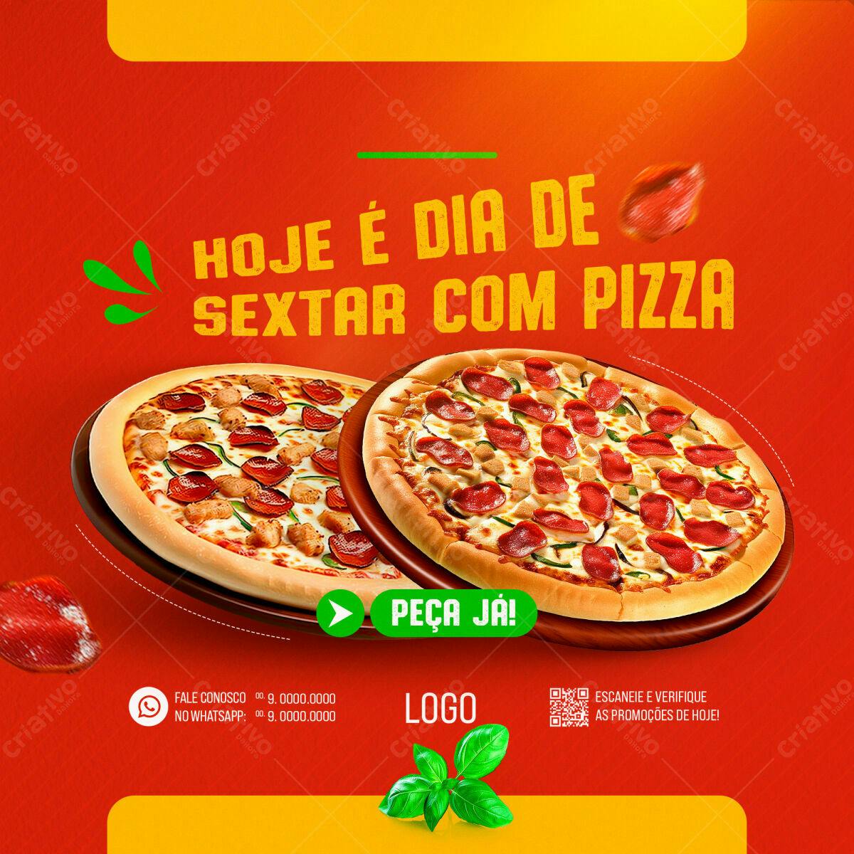 Flyer Sexta com Pizza PSD Editável
