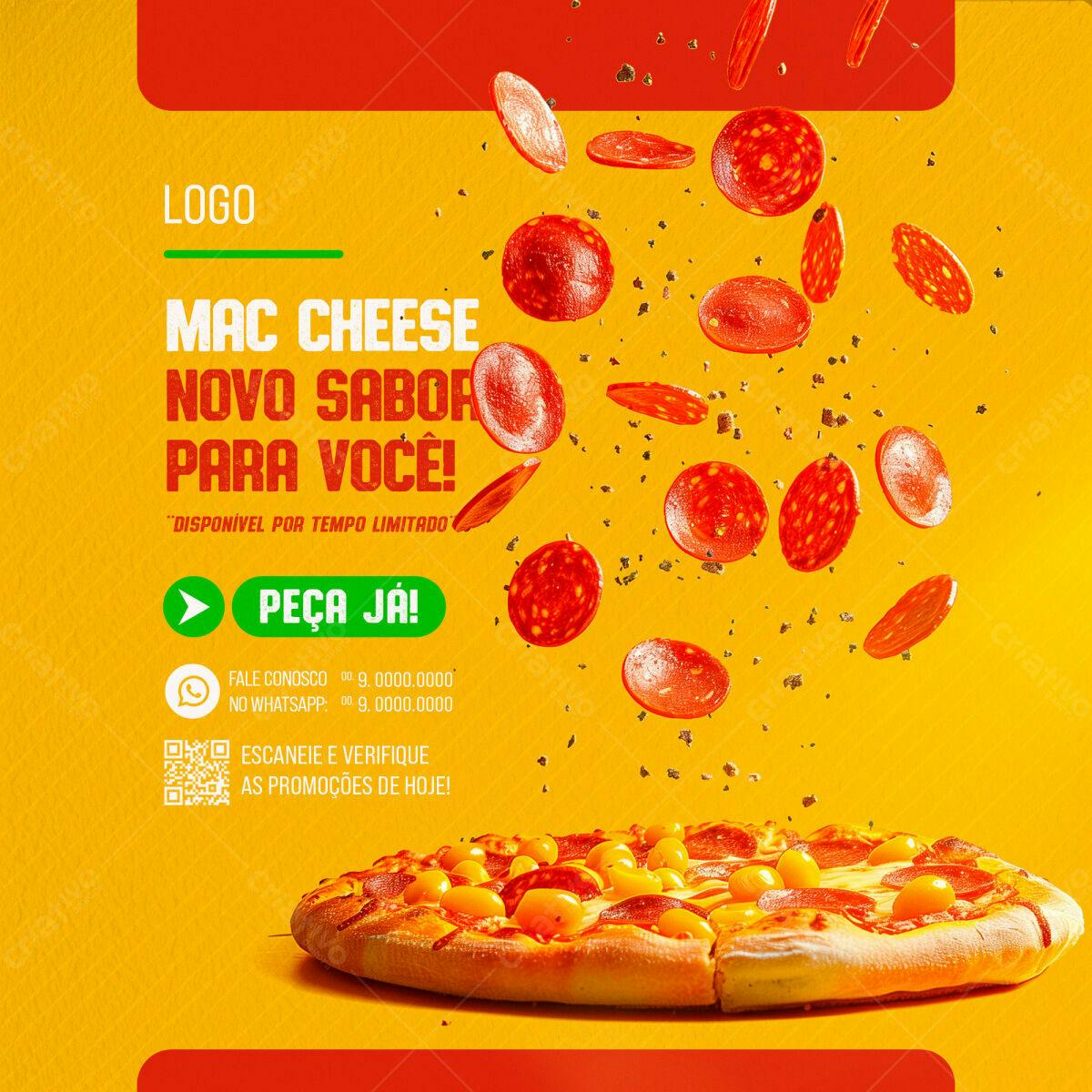 Postagem Mac Cheese Novo Sabor PSD Editável