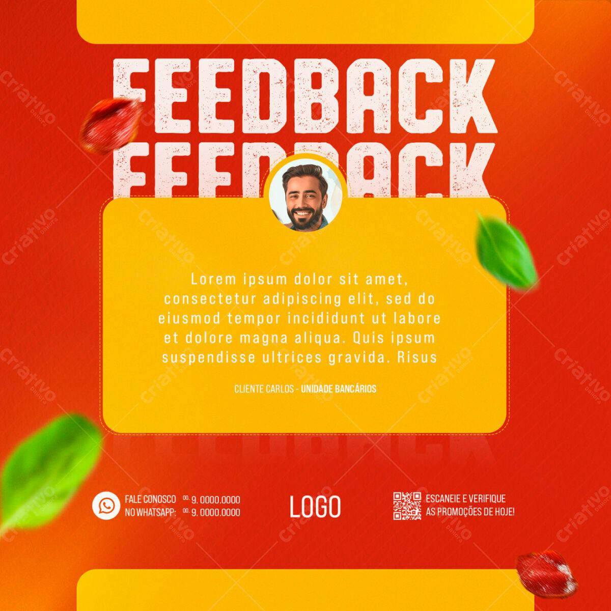 Postagem Feedback Cliente PSD Editável