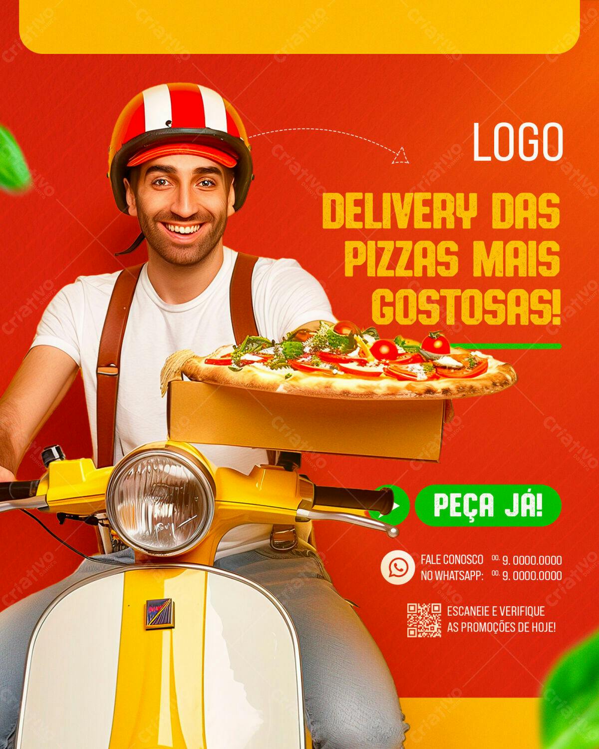 Flyer Delivery de Pizza PSD Editável