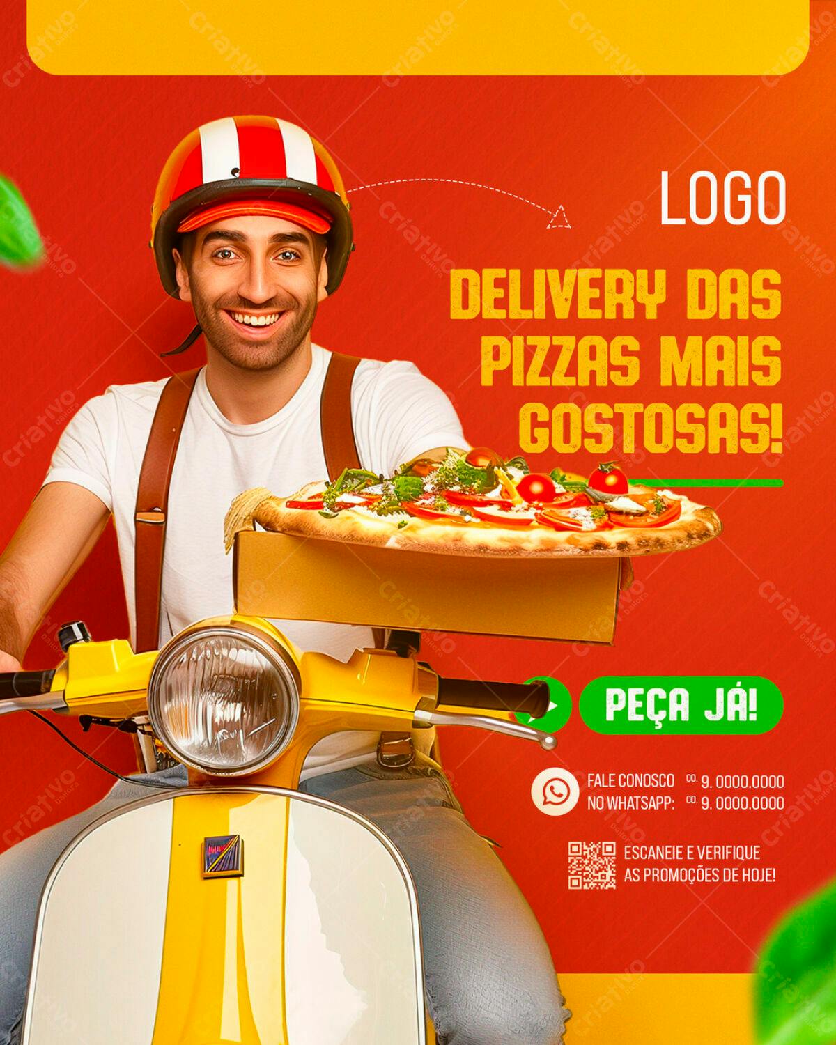 Flyer Entrega de Pizza PSD Editável