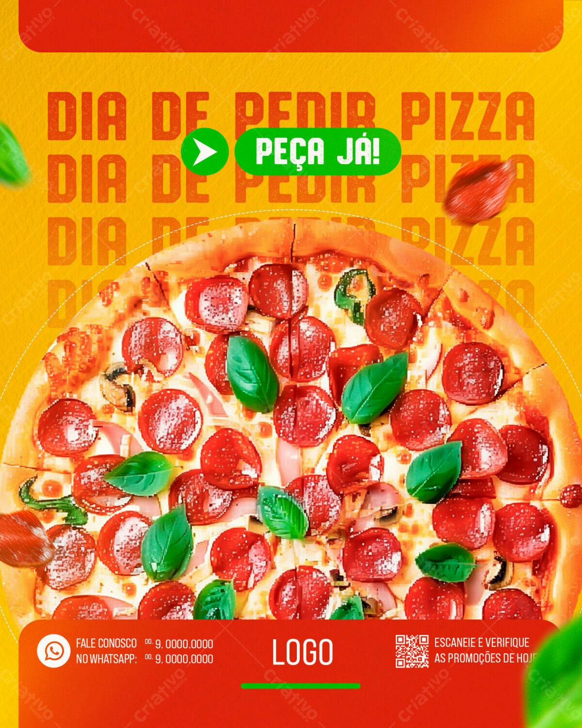 Flyer Dia de Pizza PSD Editável