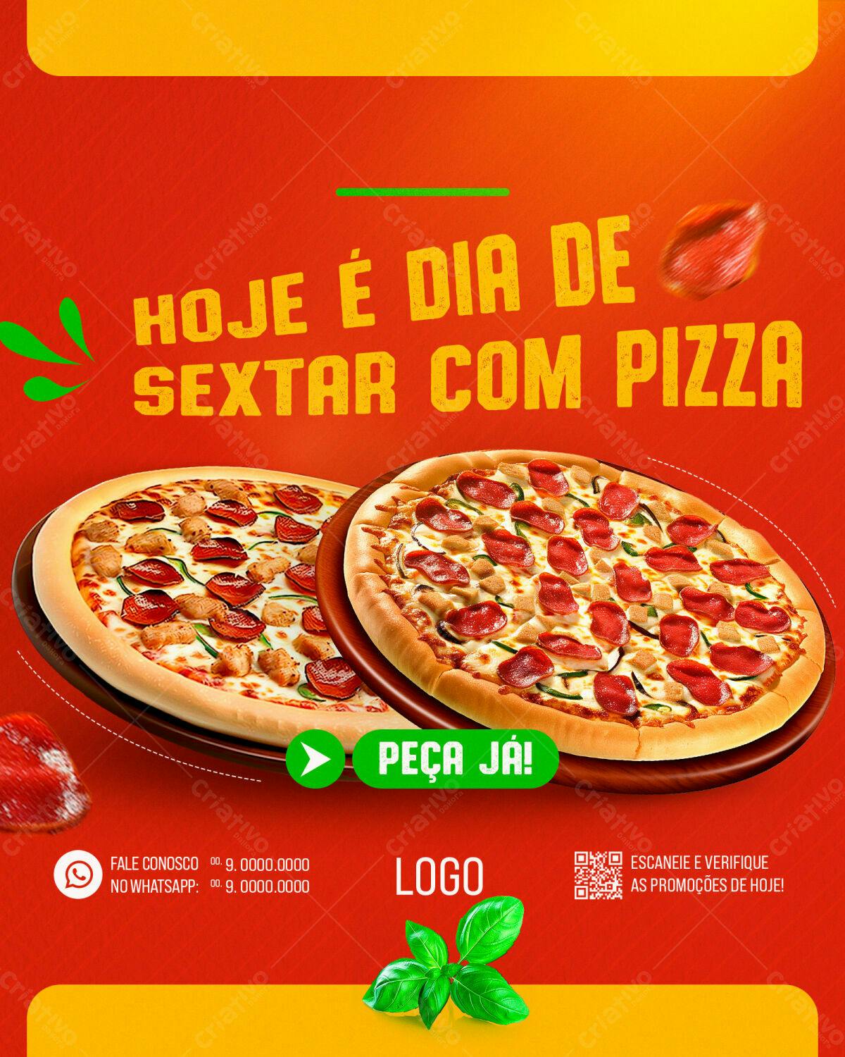 Flyer Sexta com Pizza PSD Editável