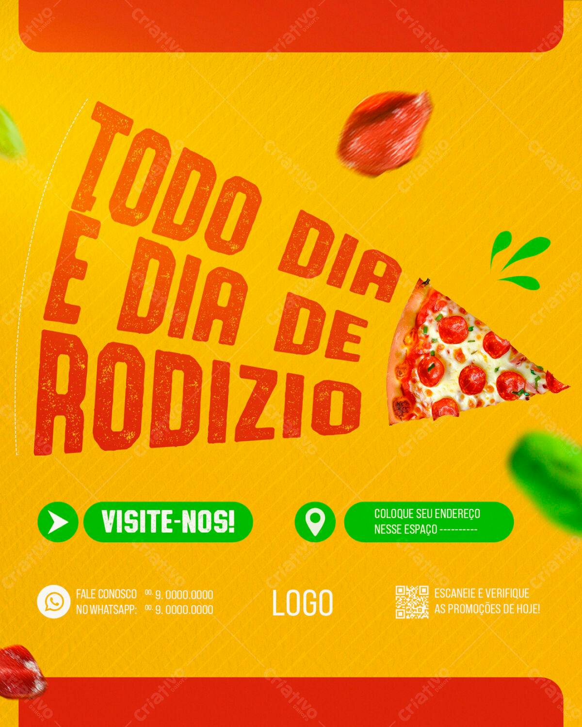 Flyer para Rodízio de Pizza PSD Editável