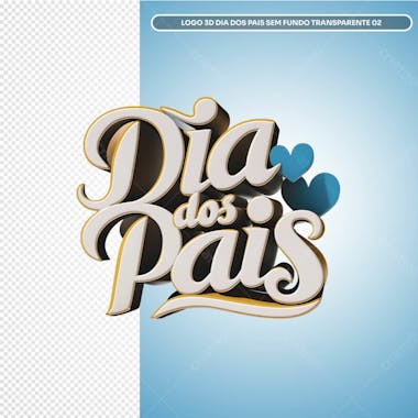 Logo 3d dia dos pais sem fundo transparente 02