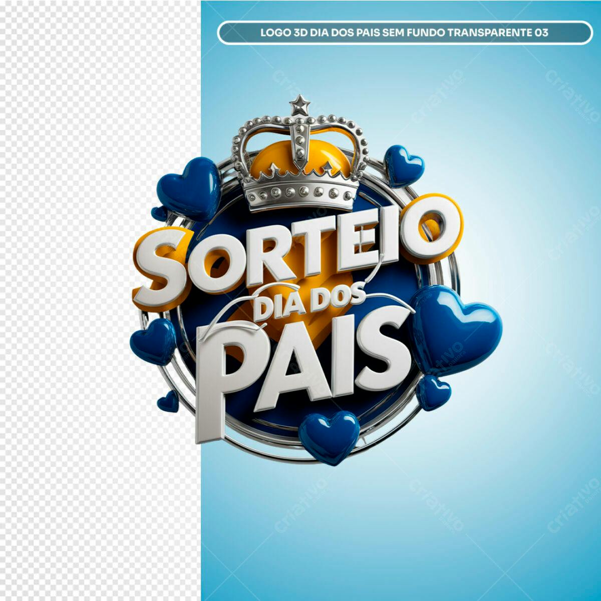 Logo Dia dos Pais 3D PSD Editável