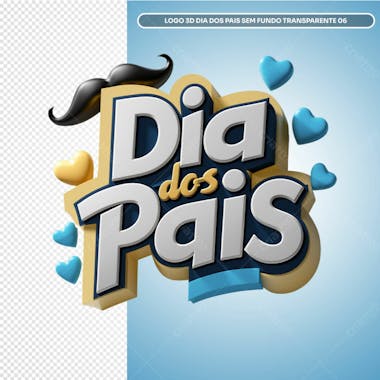 Logo 3d dia dos pais sem fundo transparente 06