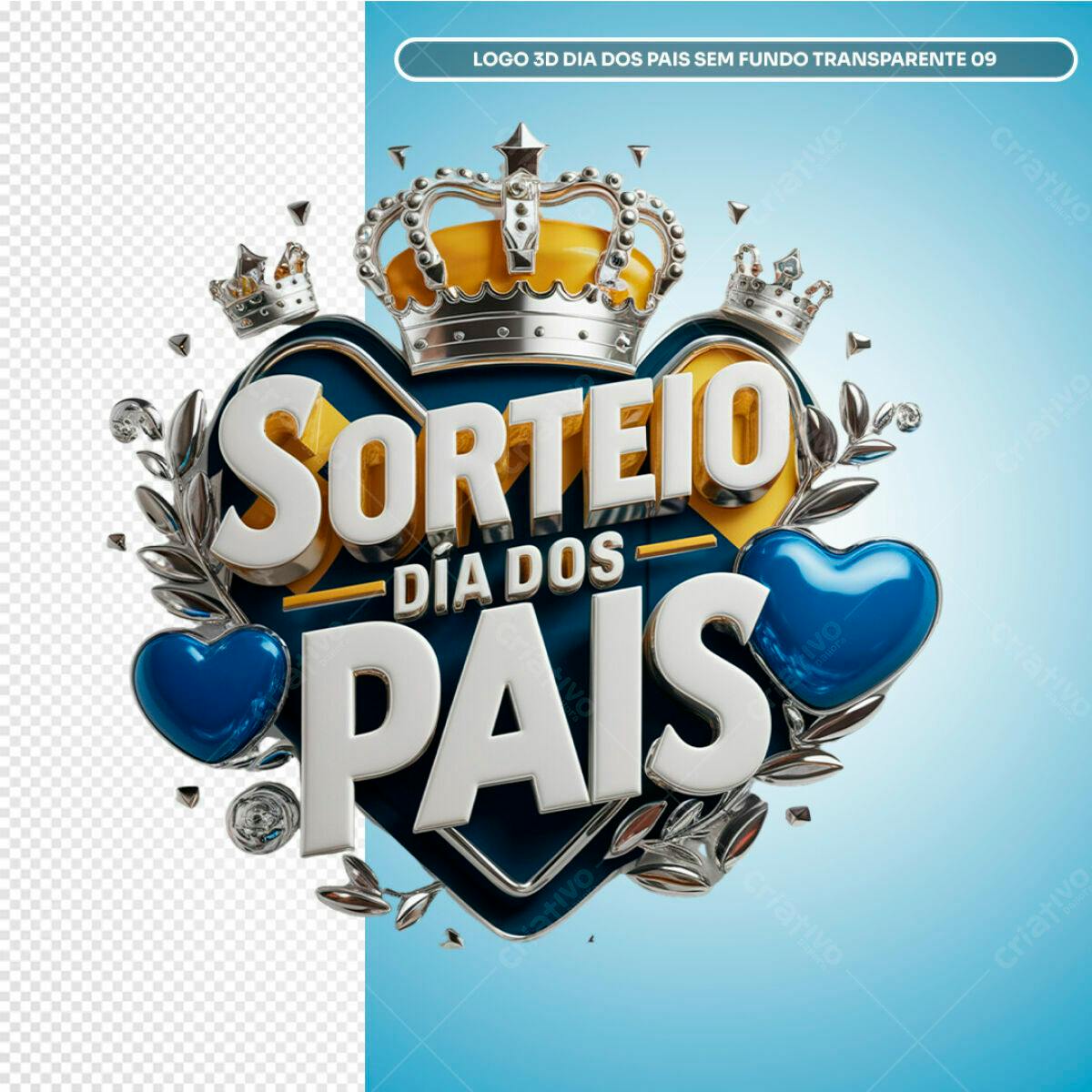 Logo Dia dos Pais 3D PSD Editável