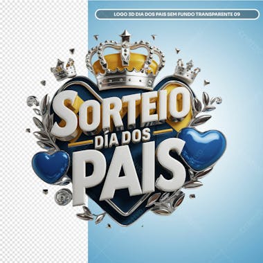 Logo 3d dia dos pais sem fundo transparente 09