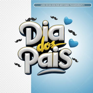 Logo 3d dia dos pais sem fundo transparente 11