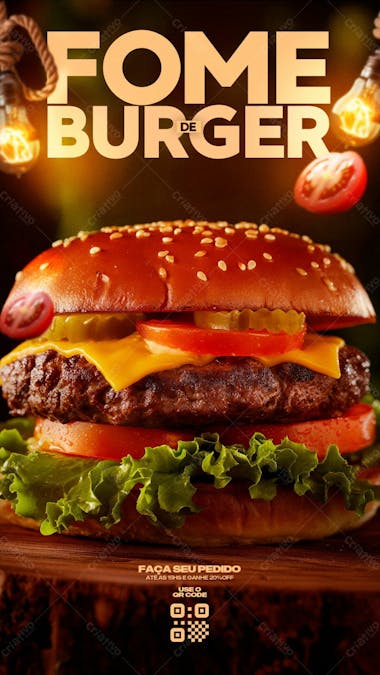 Flyer social media fome de burger story