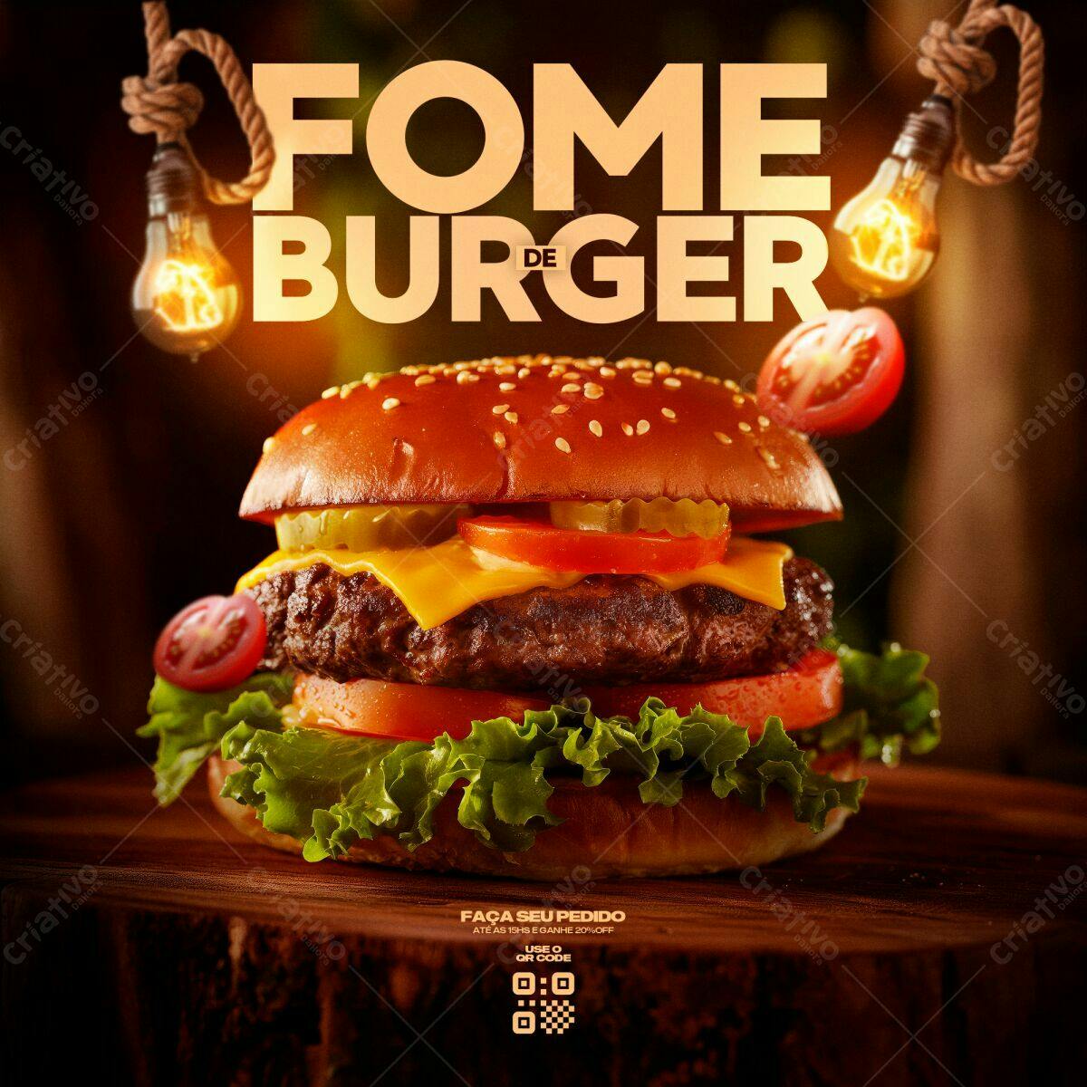 Flyer Fome de Burger PSD Editável
