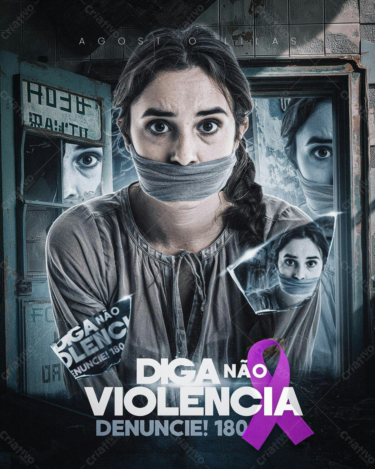 Poster Contra Violência Doméstica PSD Editável
