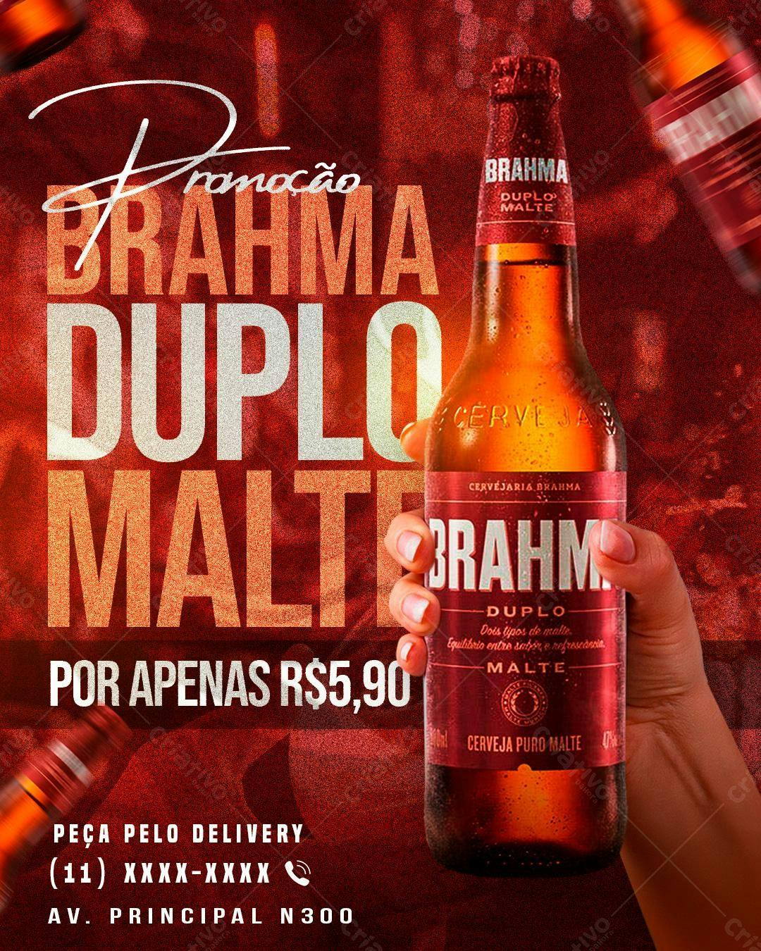 Flyer Promoção Brahma Duplo Malte PSD Editável