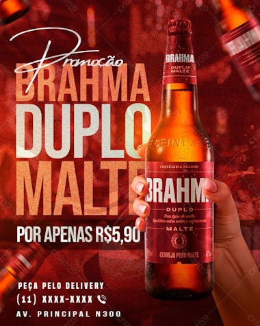 Post bar depósito cerveja promoção duplo malte feed