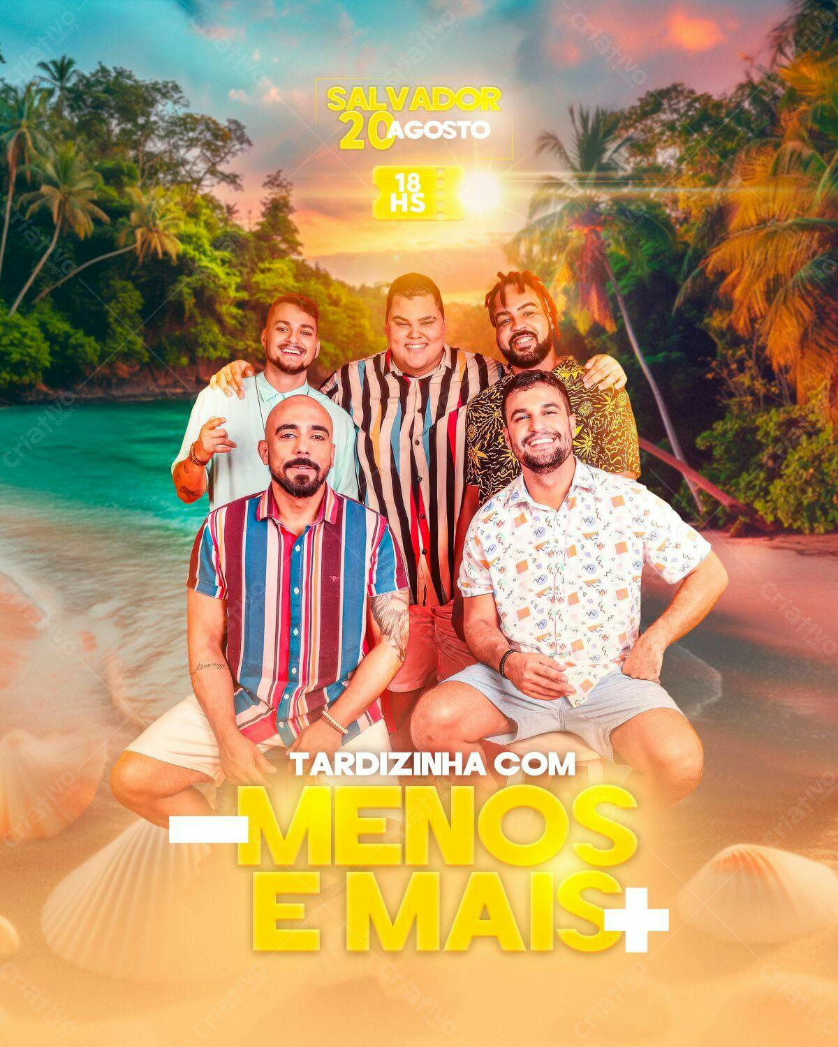 Flyer para Show Menos e Mais em Salvador PSD Editável
