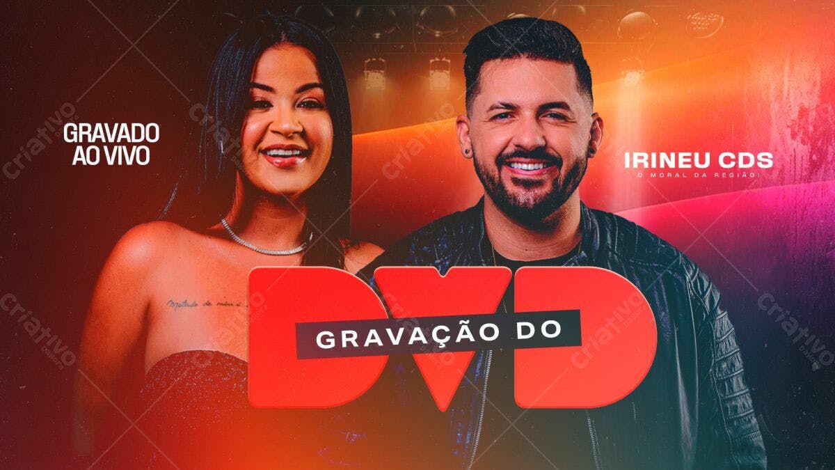 Flyer Gravação DVD Irineu CDS PSD Editável