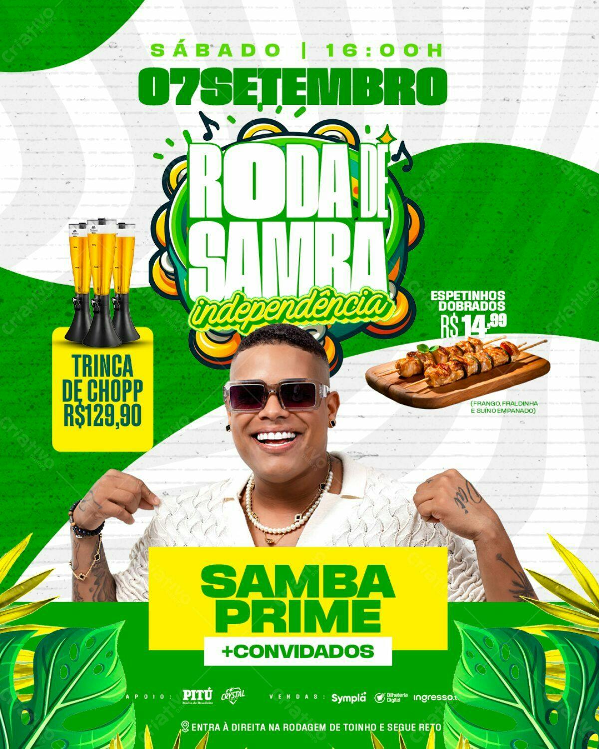 Flyer Festa Independência Samba Prime PSD Editável