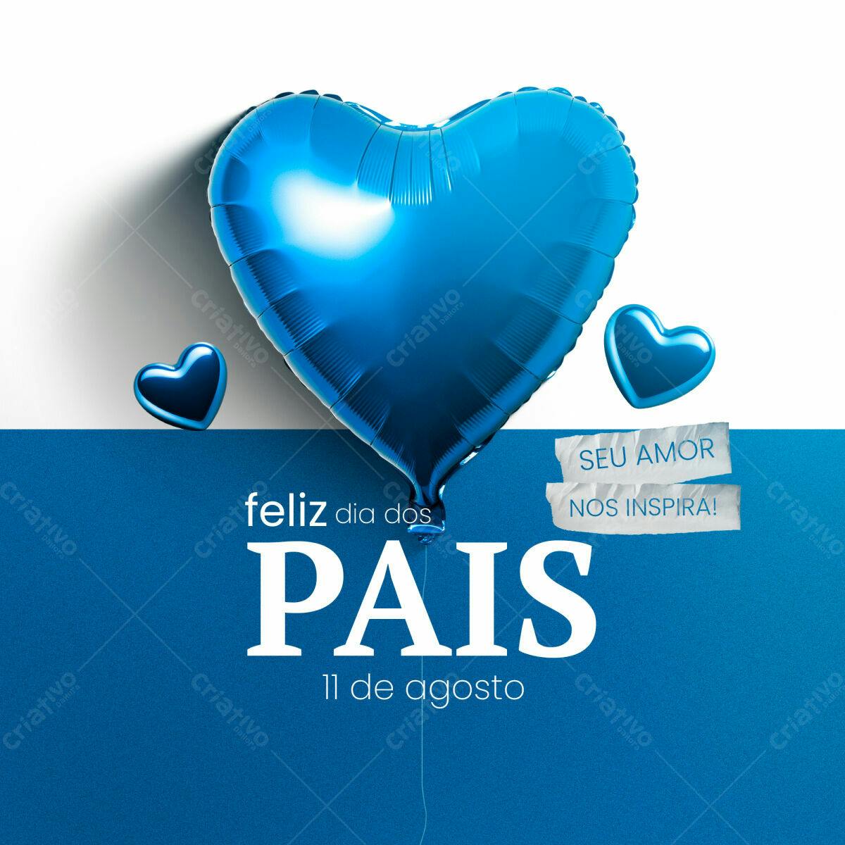 Postagem Dia dos Pais com Balões PSD Editável